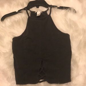 Dark gray cropped tank